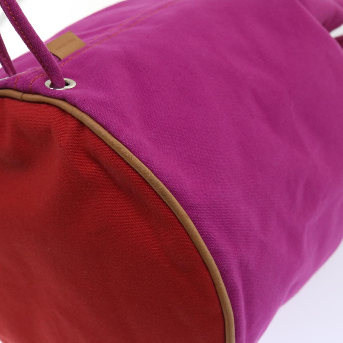 HERMES Shoulder Bag Canvas Pink Auth bs8310