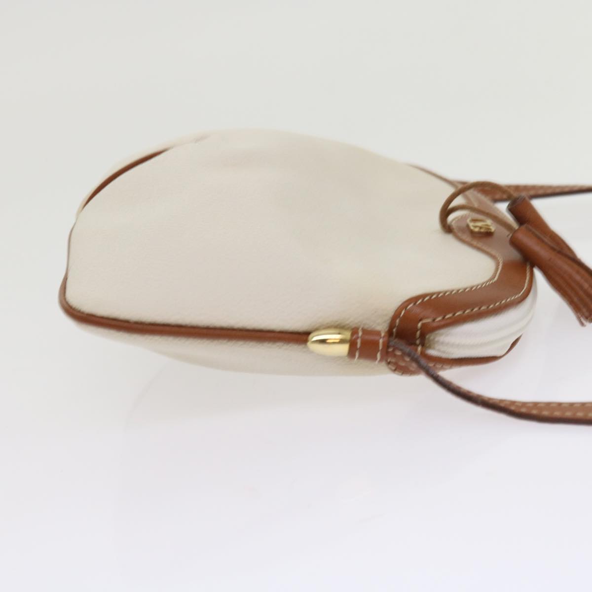 VALENTINO Chain Shoulder Bag Canvas 2Set White Black Auth bs8316