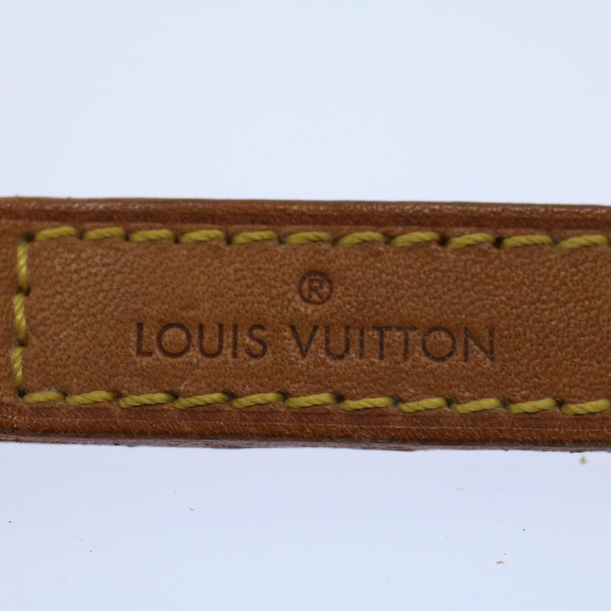LOUIS VUITTON Shoulder Strap Leather 35.4"" Beige LV Auth bs8331
