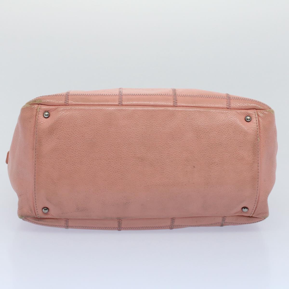 CHANEL Shoulder Bag Caviar Skin Pink CC Auth bs8334