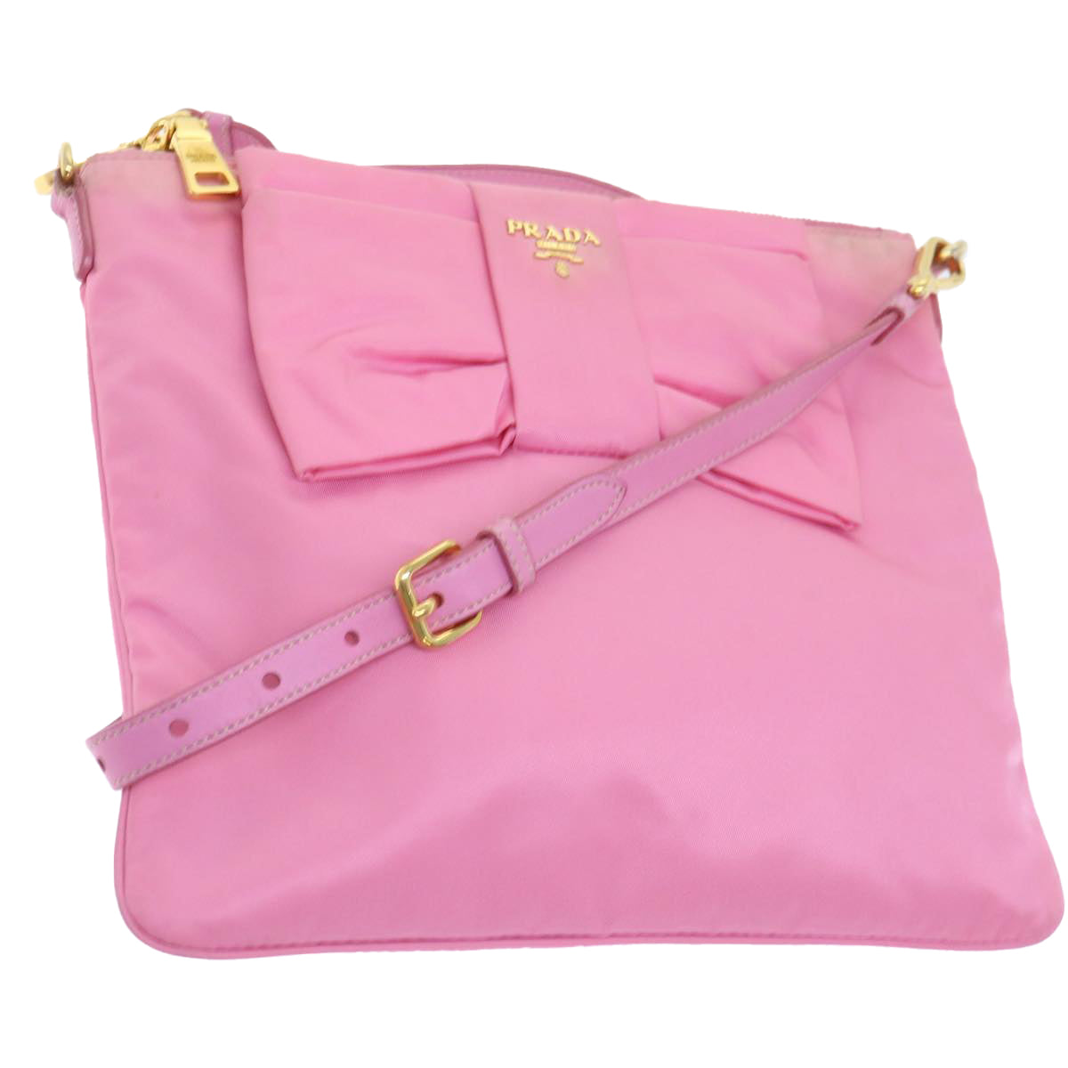 PRADA Shoulder Bag Nylon Pink Auth bs8338