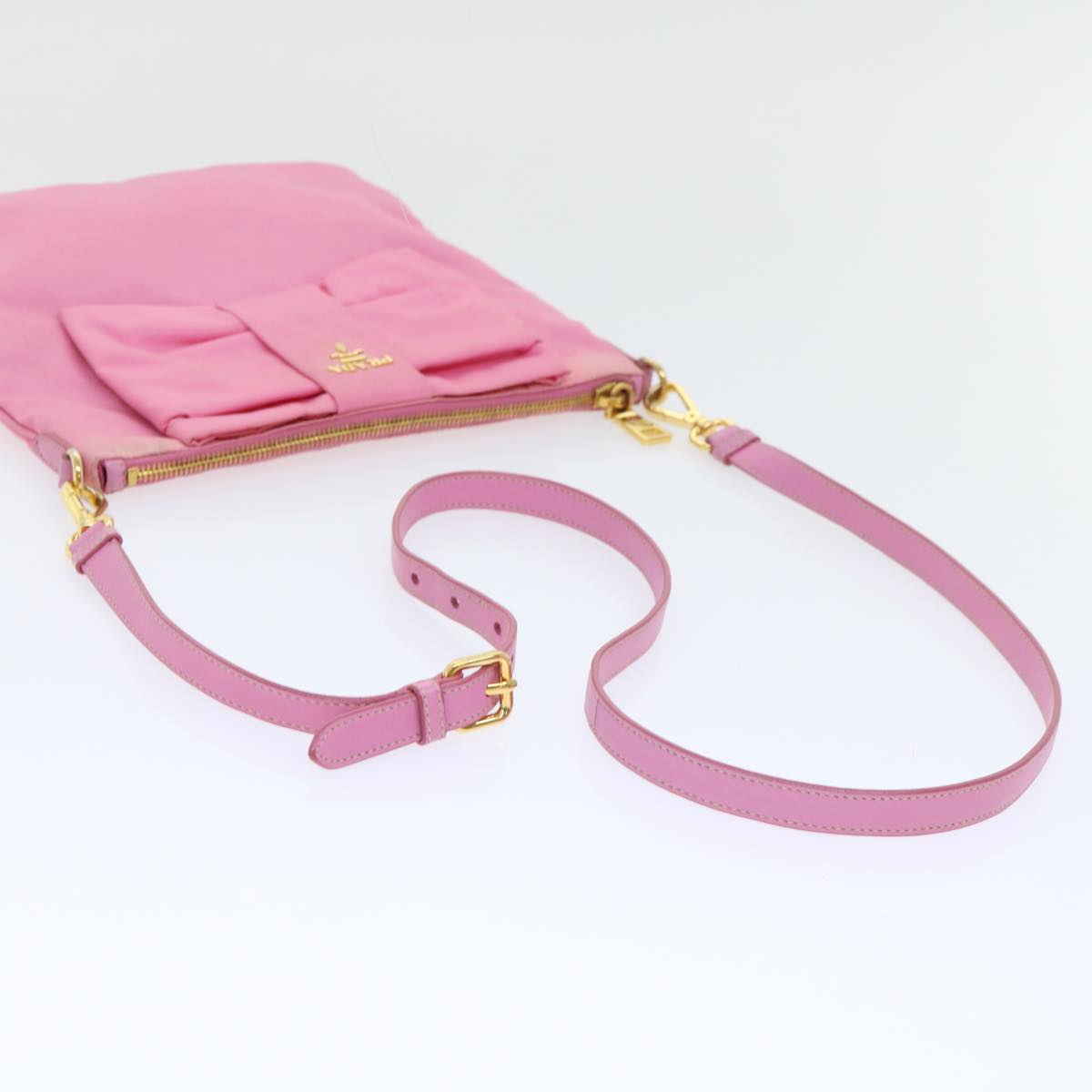 PRADA Shoulder Bag Nylon Pink Auth bs8338