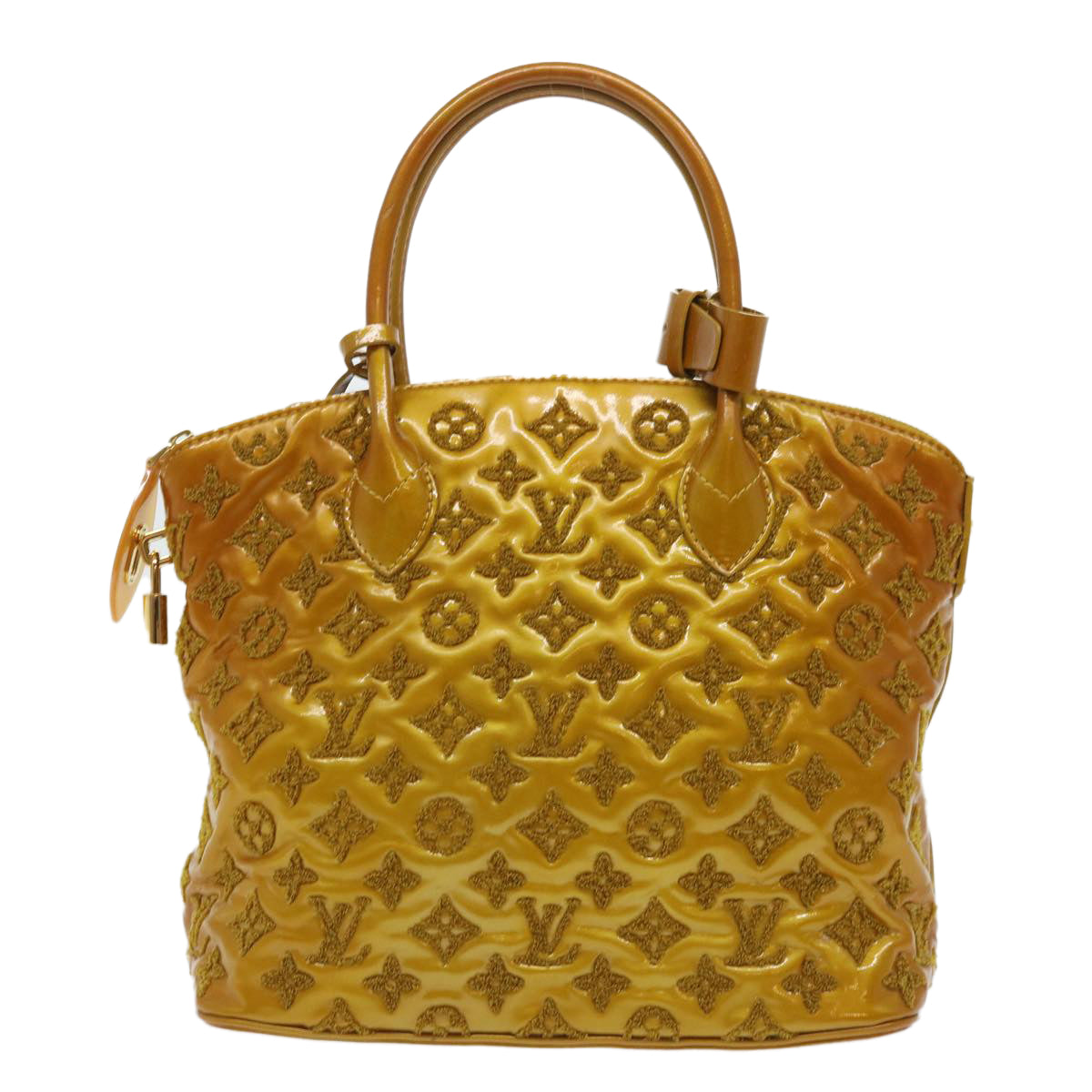 LOUIS VUITTON Fascination Lockit Booklet Bag Gold Tone M40602 LV Auth bs8345