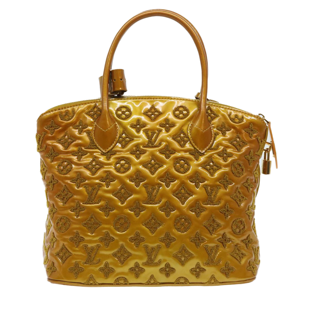 LOUIS VUITTON Fascination Lockit Booklet Bag Gold Tone M40602 LV Auth bs8345