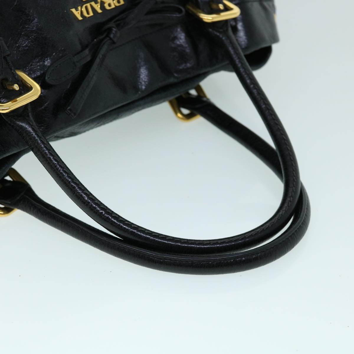 PRADA Shoulder Bag Leather 2way Black Auth bs8350