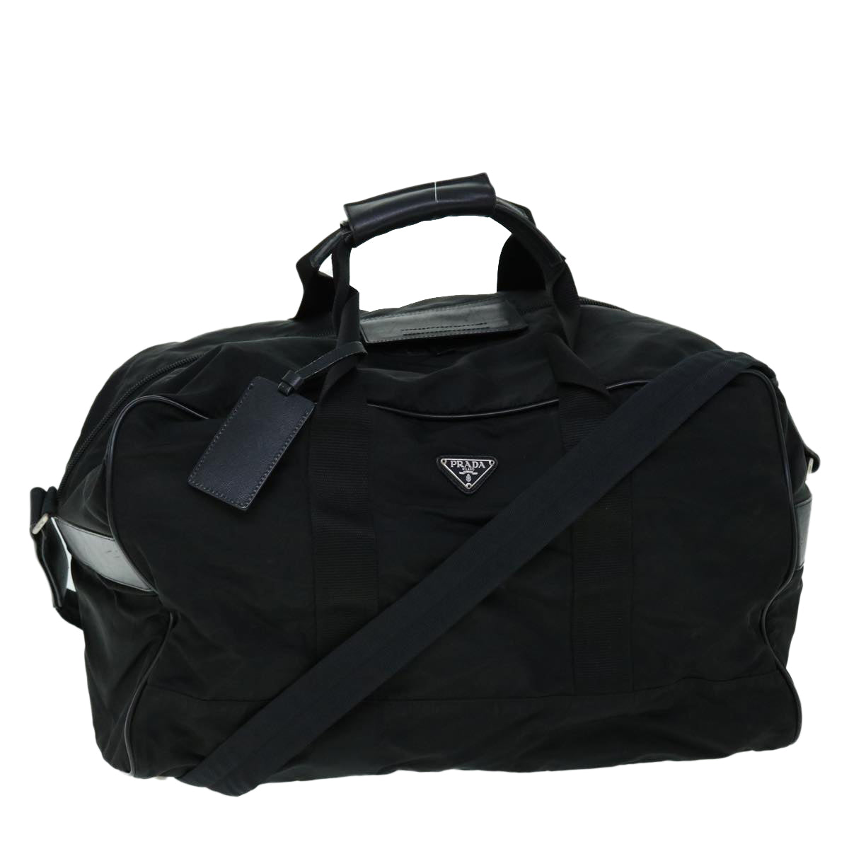 PRADA Boston Bag Nylon 2way Black Auth bs8352