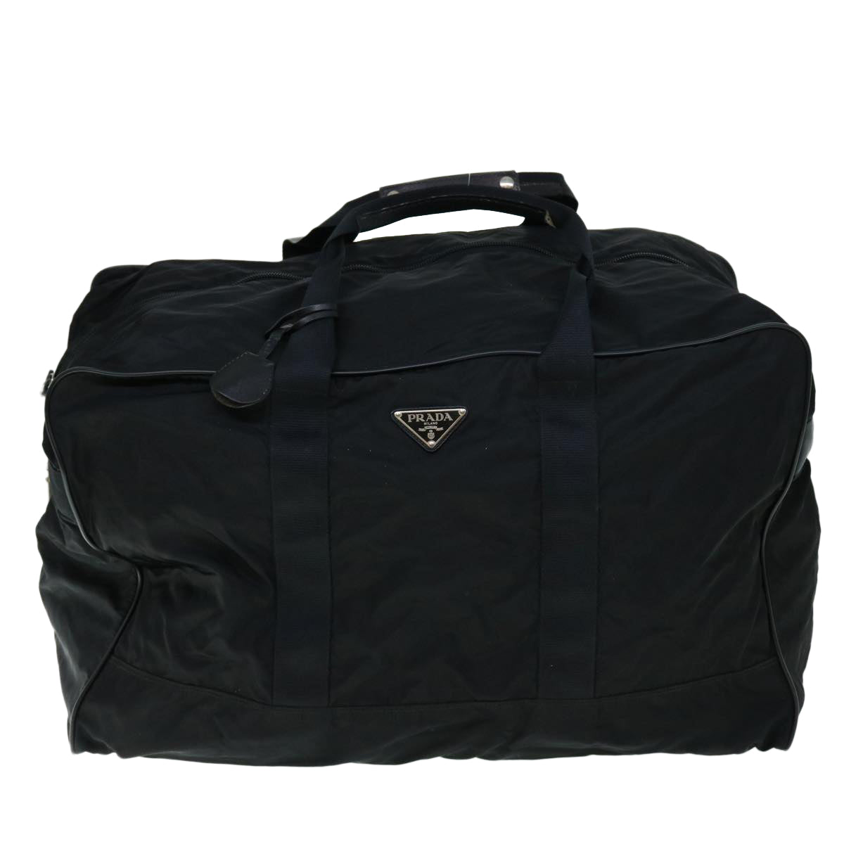 PRADA Boston Bag Nylon Black Auth bs8354