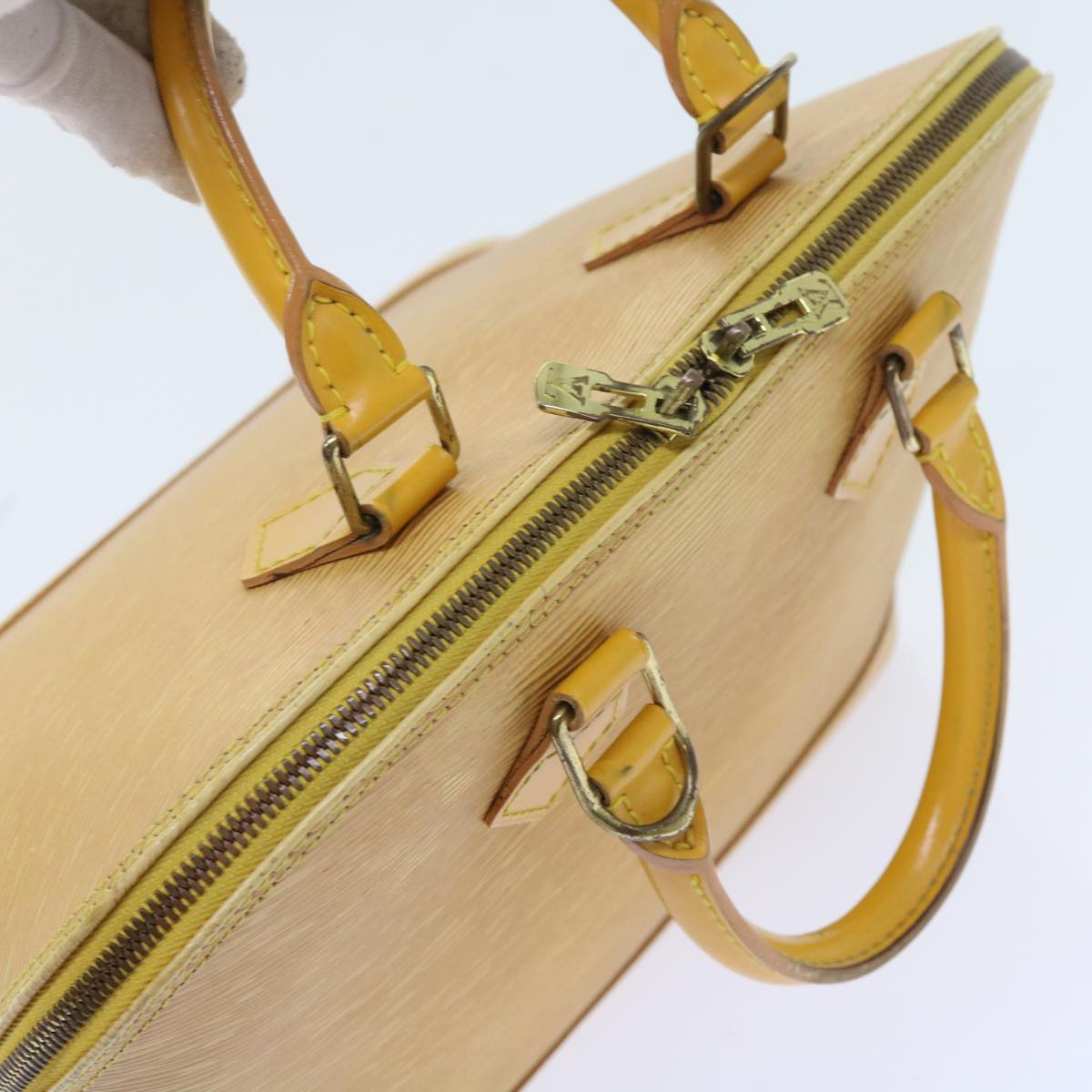 LOUIS VUITTON Epi Alma Hand Bag Tassili Yellow M52149 LV Auth bs8356