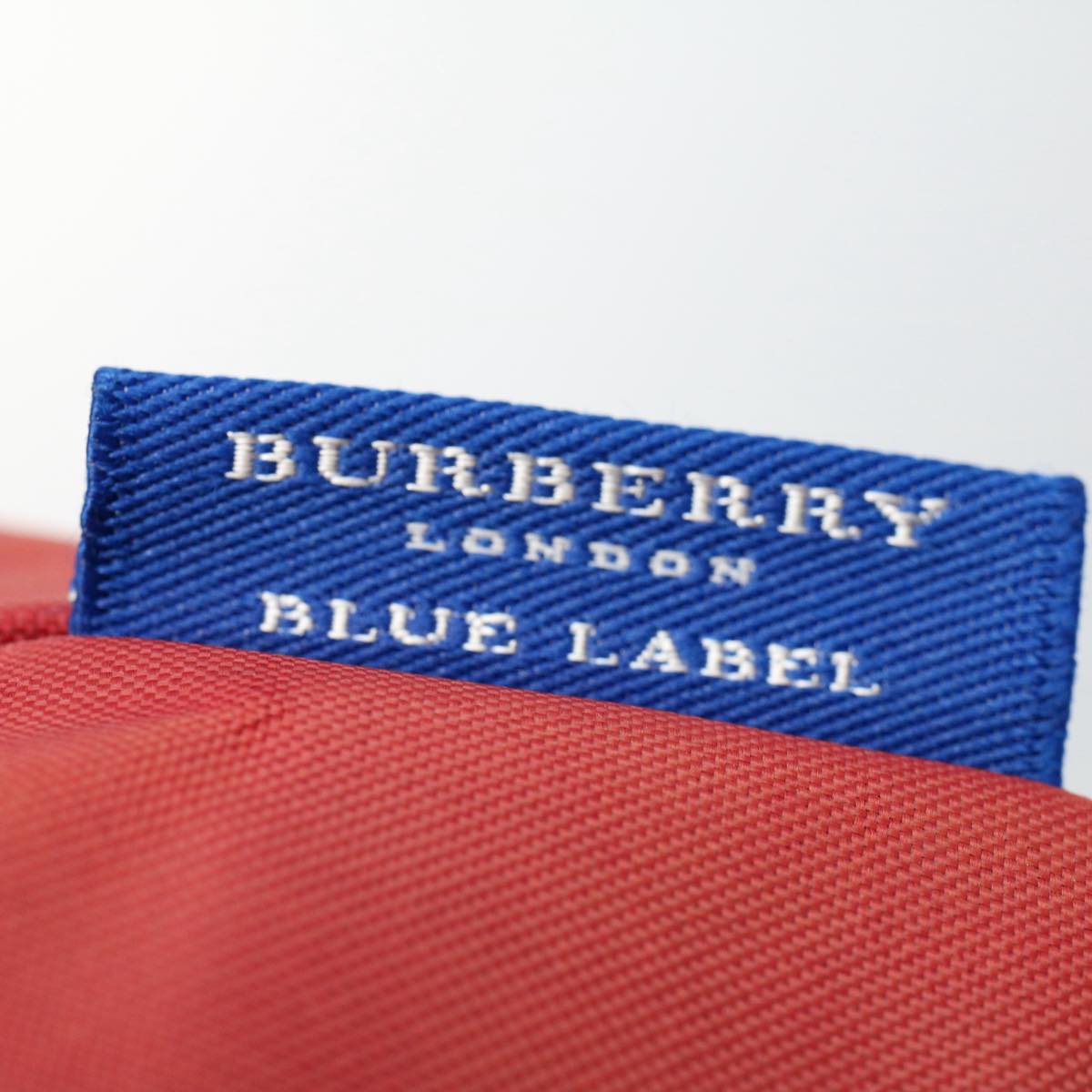 BURBERRY Blue Label Hand Bag Nylon Red Auth bs8360