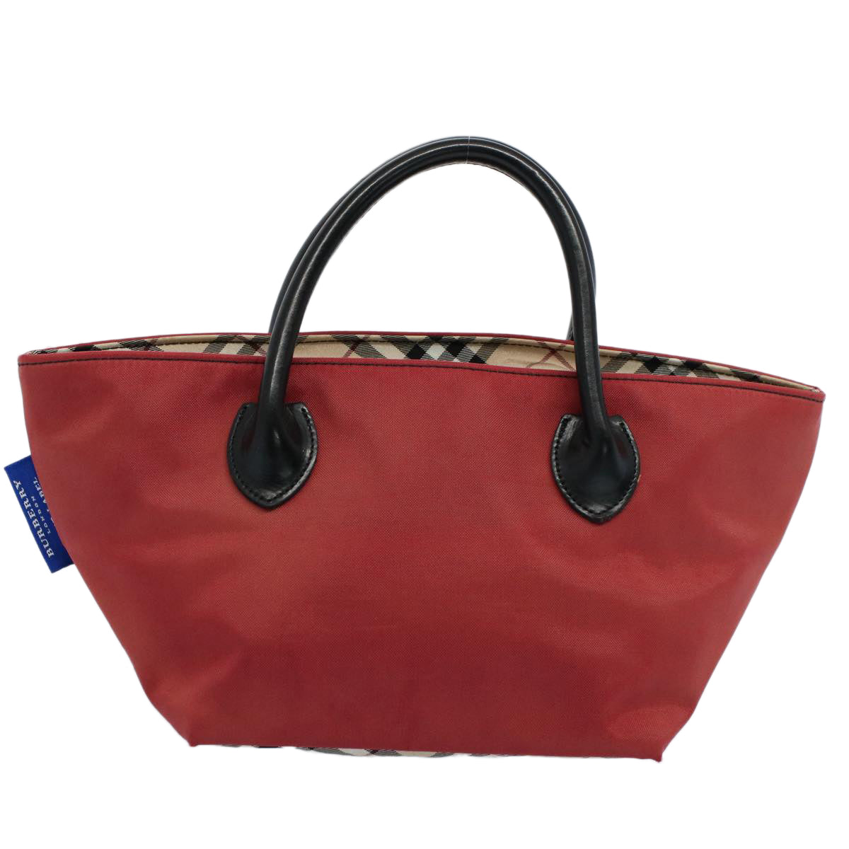 BURBERRY Blue Label Hand Bag Nylon Red Auth bs8360