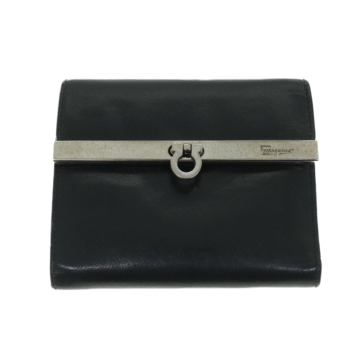Salvatore Ferragamo Key Case Wallet Leather 5Set Black Auth bs8400 - 0
