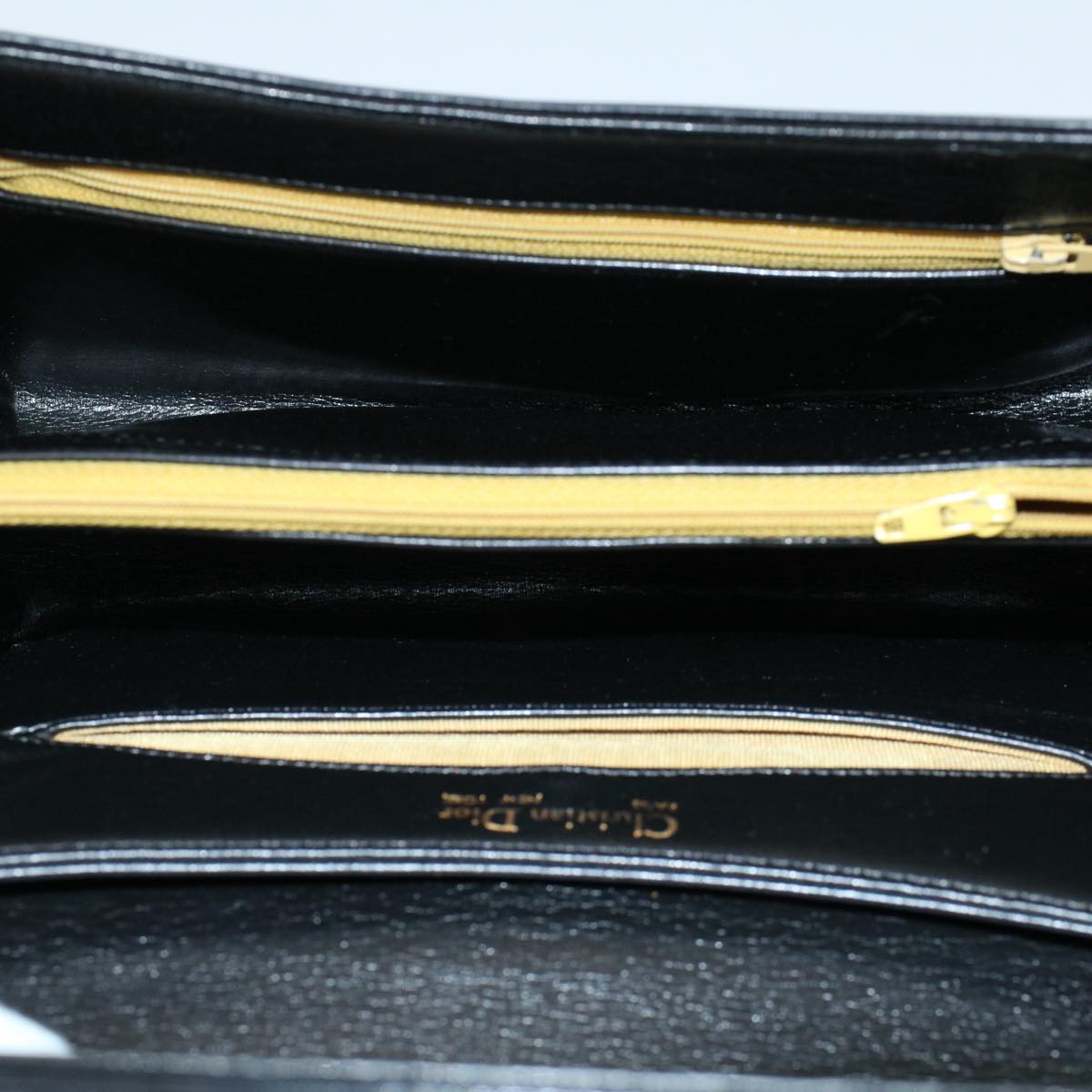 Christian Dior Shoulder Bag Leather Black Auth bs8407