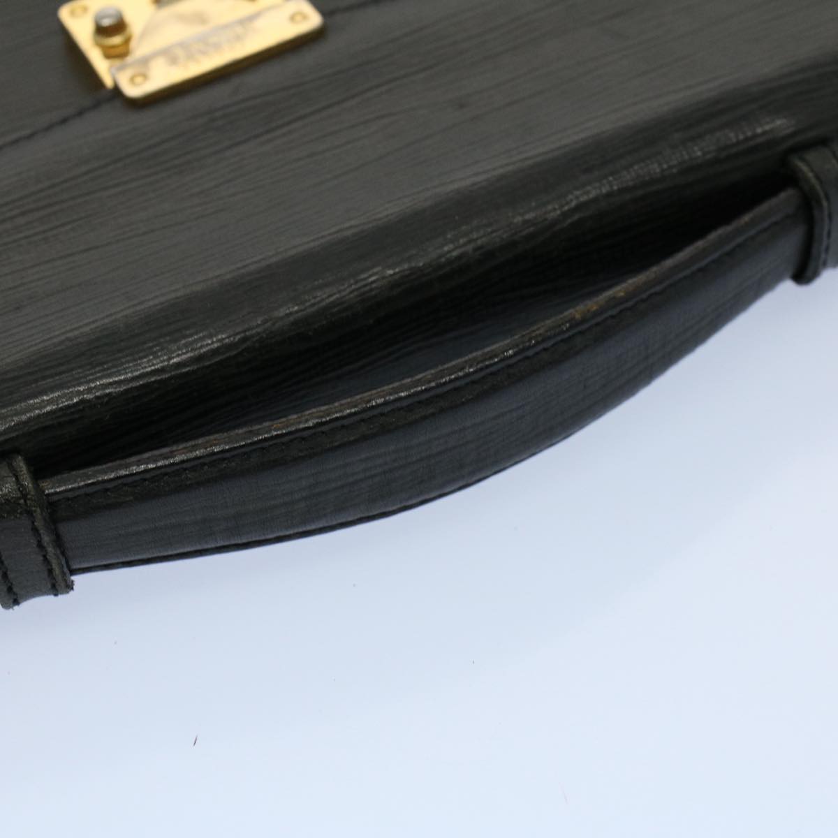 Gianni Versace Business Bag Leather Black Auth bs8408