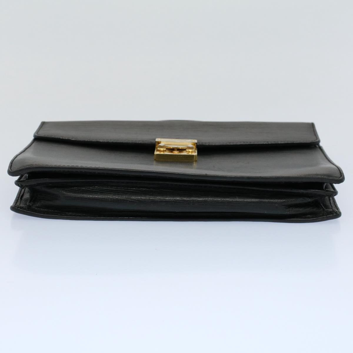 Gianni Versace Business Bag Leather Black Auth bs8408