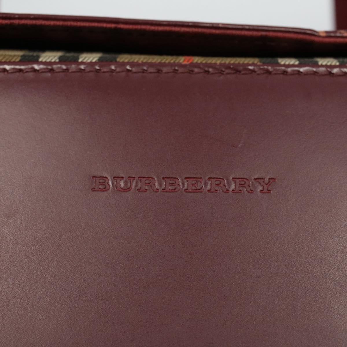 BURBERRY Hand Bag Leather Red Auth bs8419