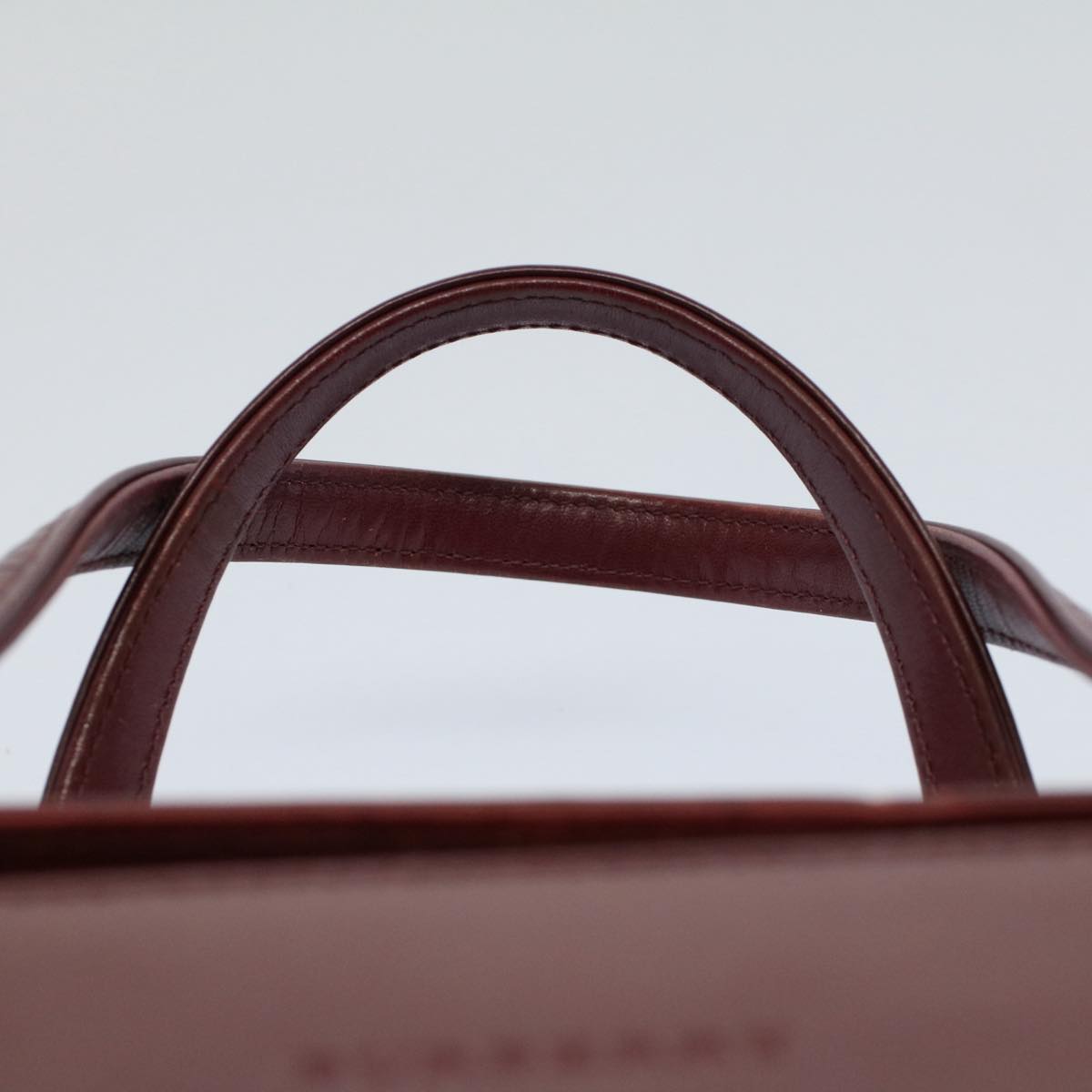 BURBERRY Hand Bag Leather Red Auth bs8419