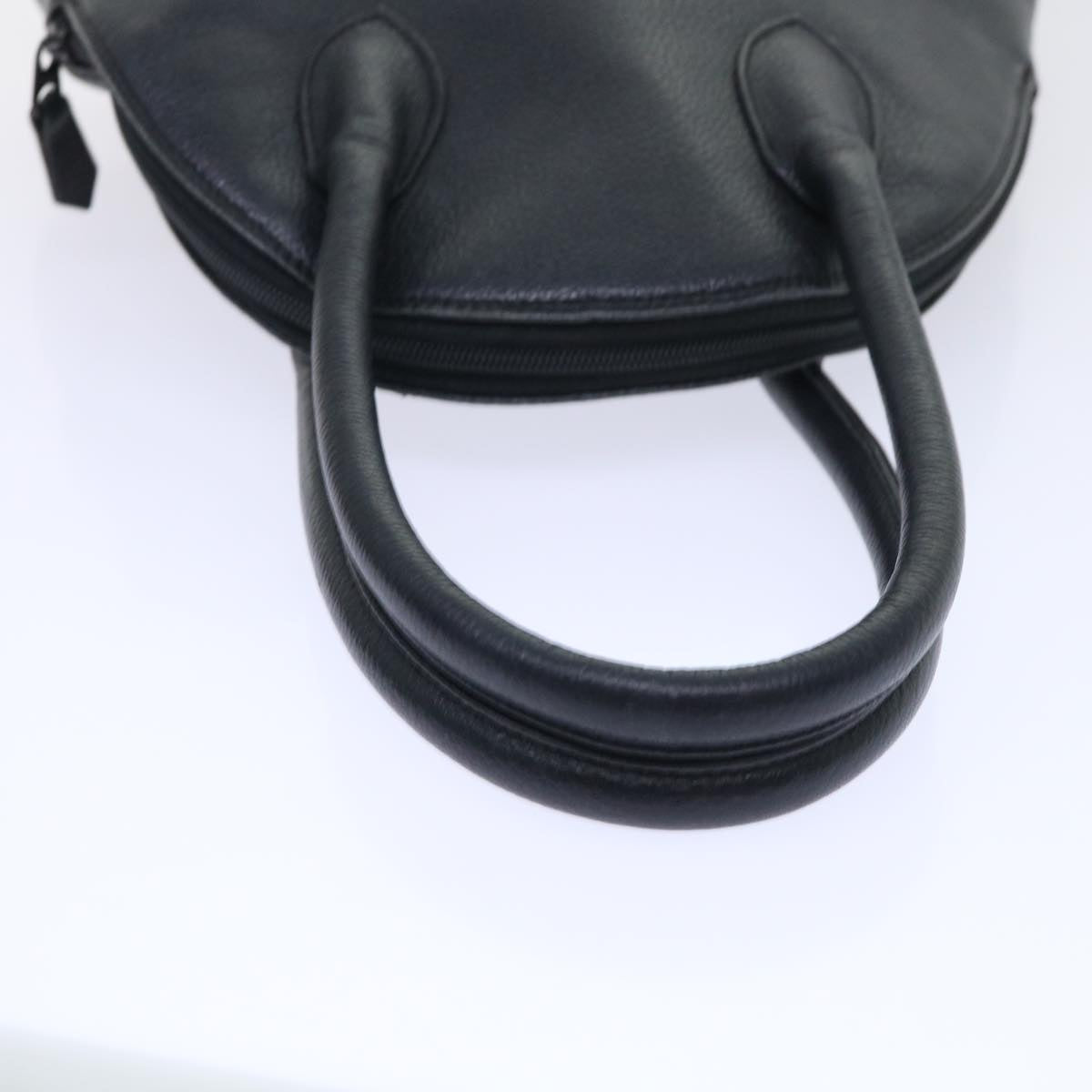 SAINT LAURENT Hand Bag Leather Black Auth bs8423