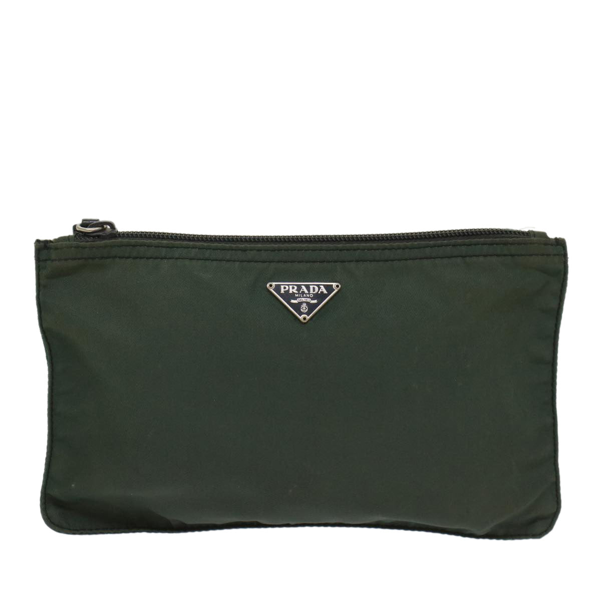 PRADA Pouch Nylon Green Auth bs8437