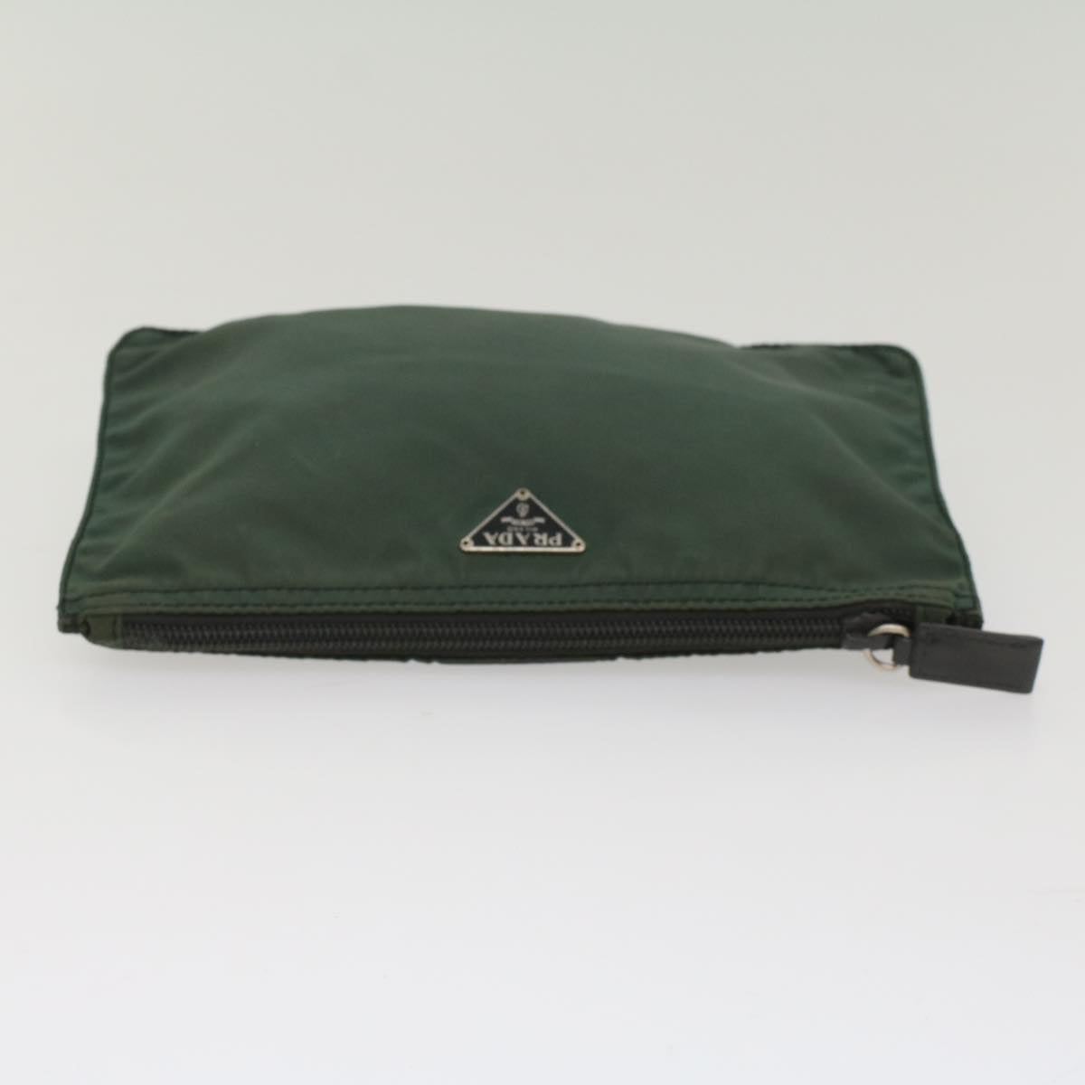 PRADA Pouch Nylon Green Auth bs8437