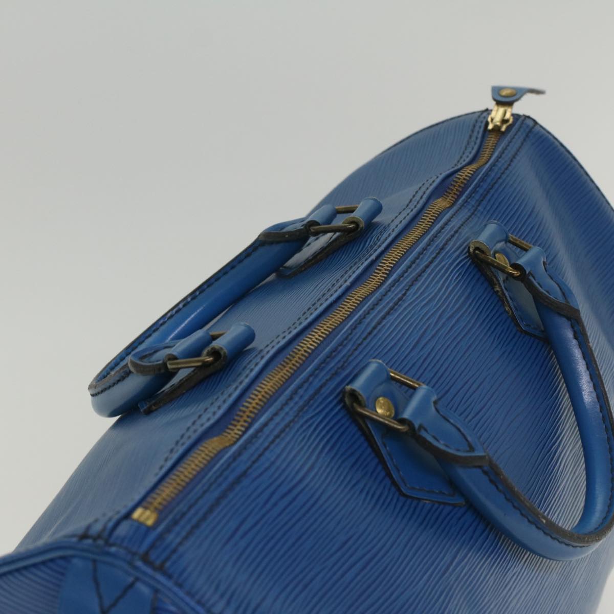 LOUIS VUITTON Epi Speedy 35 Hand Bag Toledo Blue M42995 LV Auth bs8442