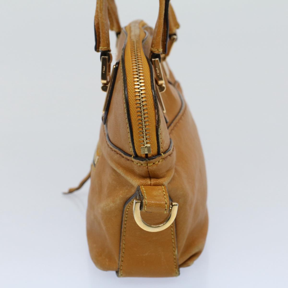 Chloe Hand Bag Leather Yellow Auth bs8447