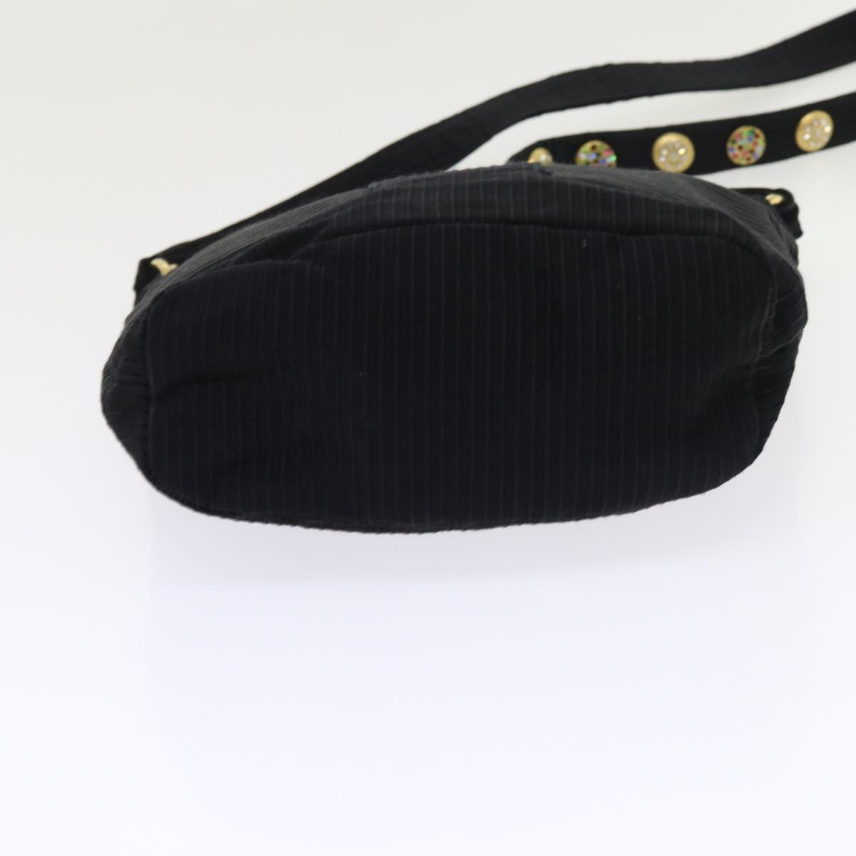 VERSACE Clutch Bag Shoulder Bag Canvas 2Set Black Auth bs8448