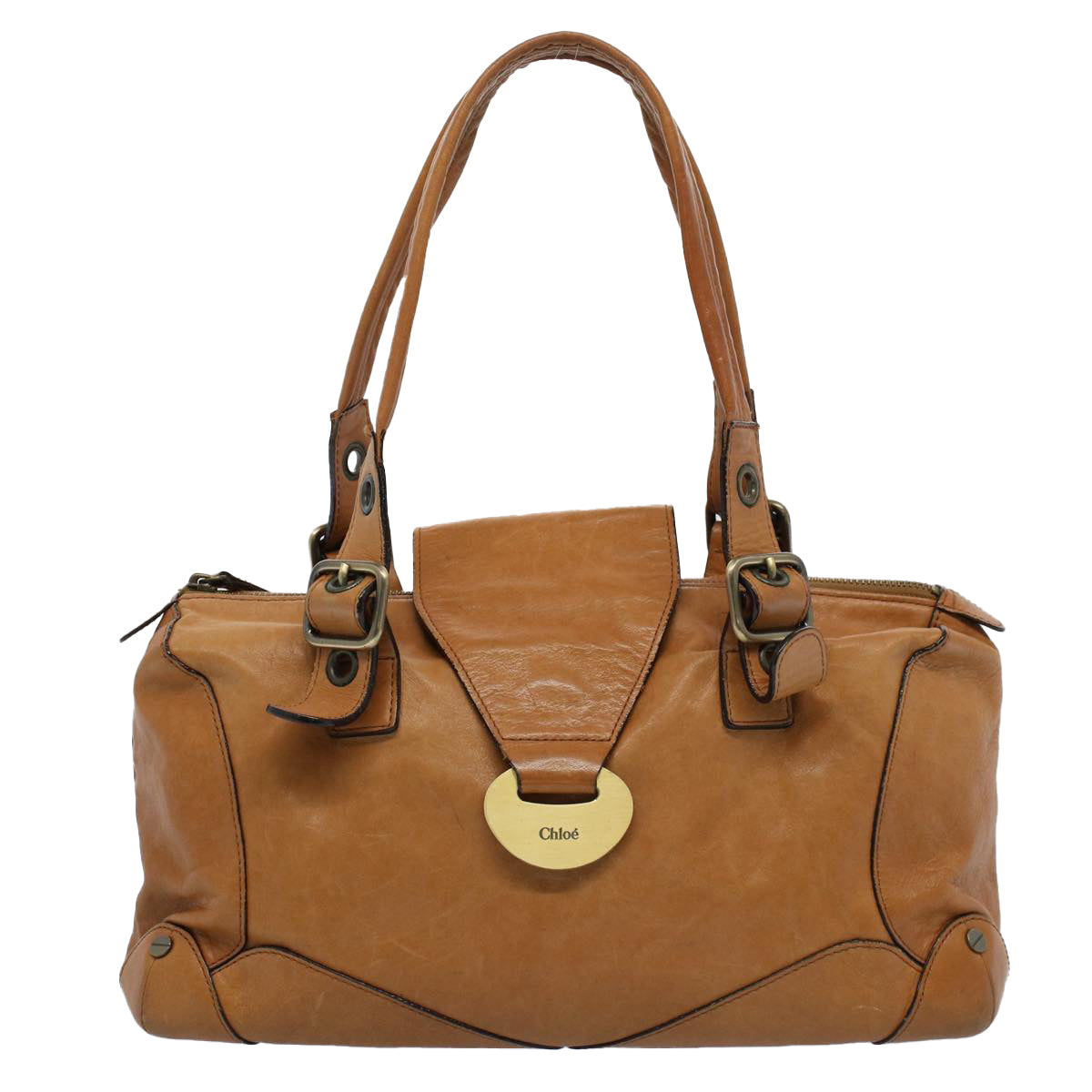 Chloe Shoulder Bag Leather Brown Auth bs8450 - 0