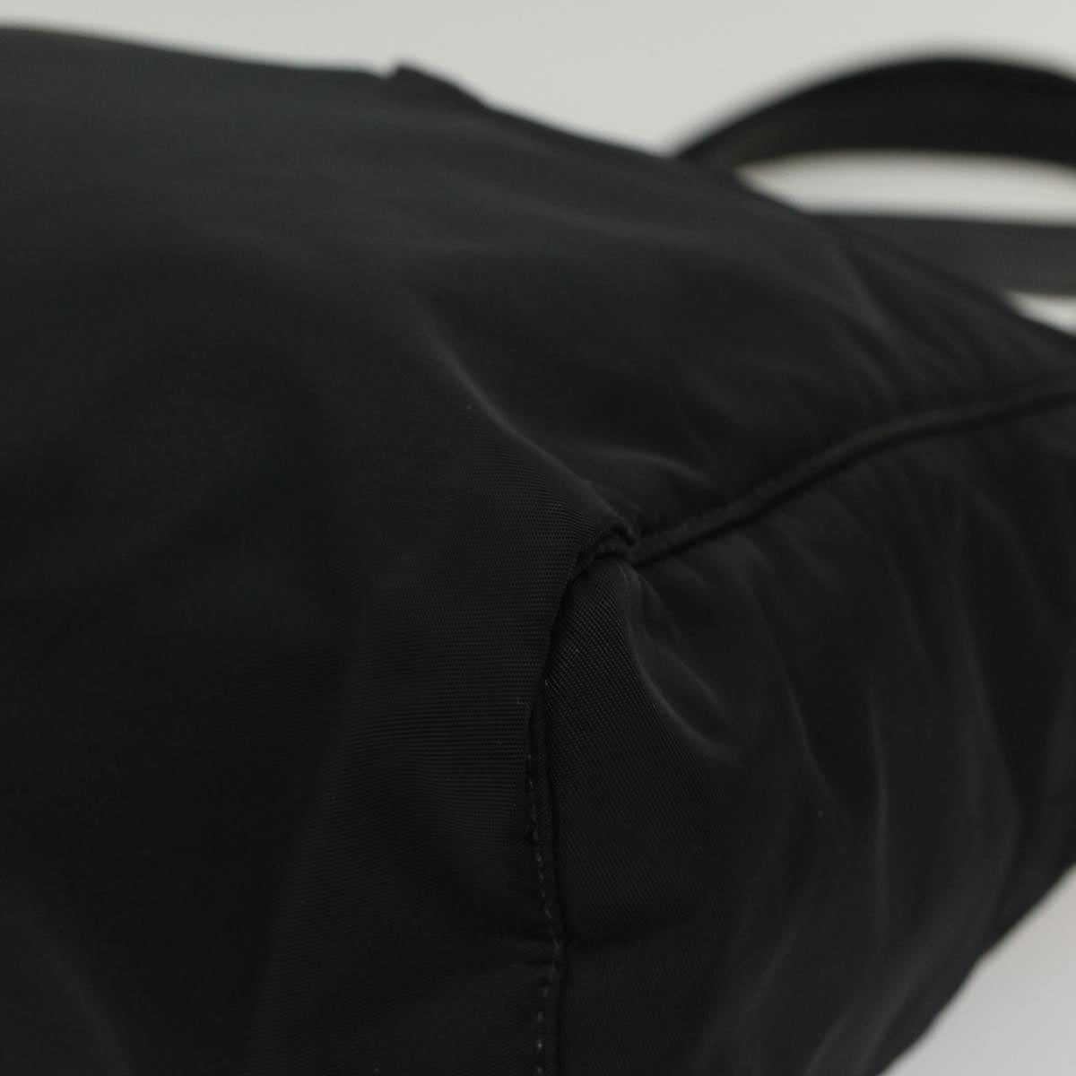 PRADA Shoulder Bag Nylon Leather Black Auth bs8455
