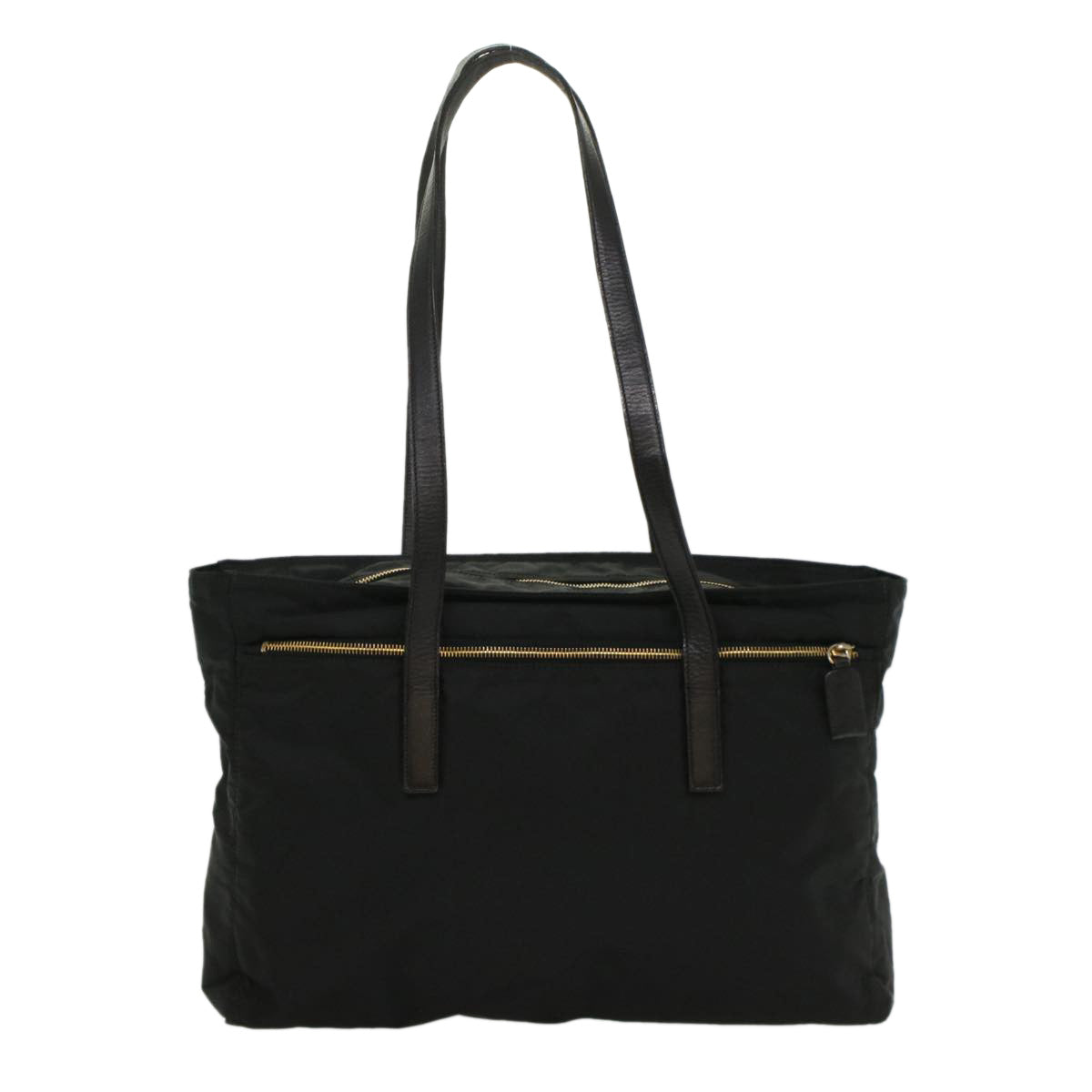 PRADA Shoulder Bag Nylon Leather Black Auth bs8455