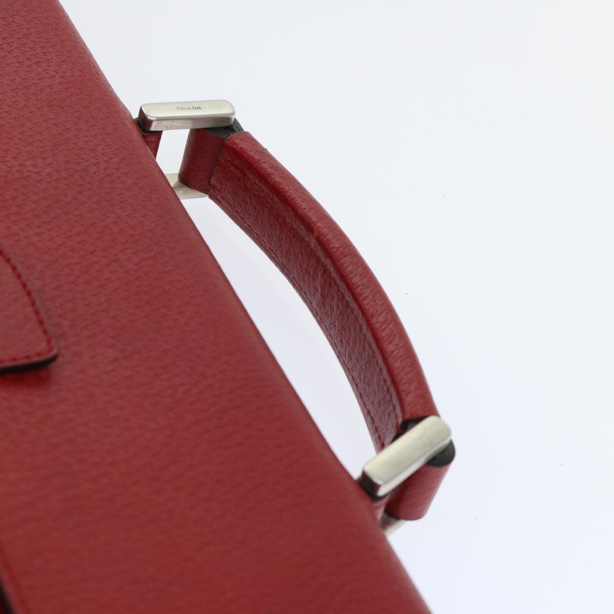 PRADA Business Bag Leather Red Auth bs8456