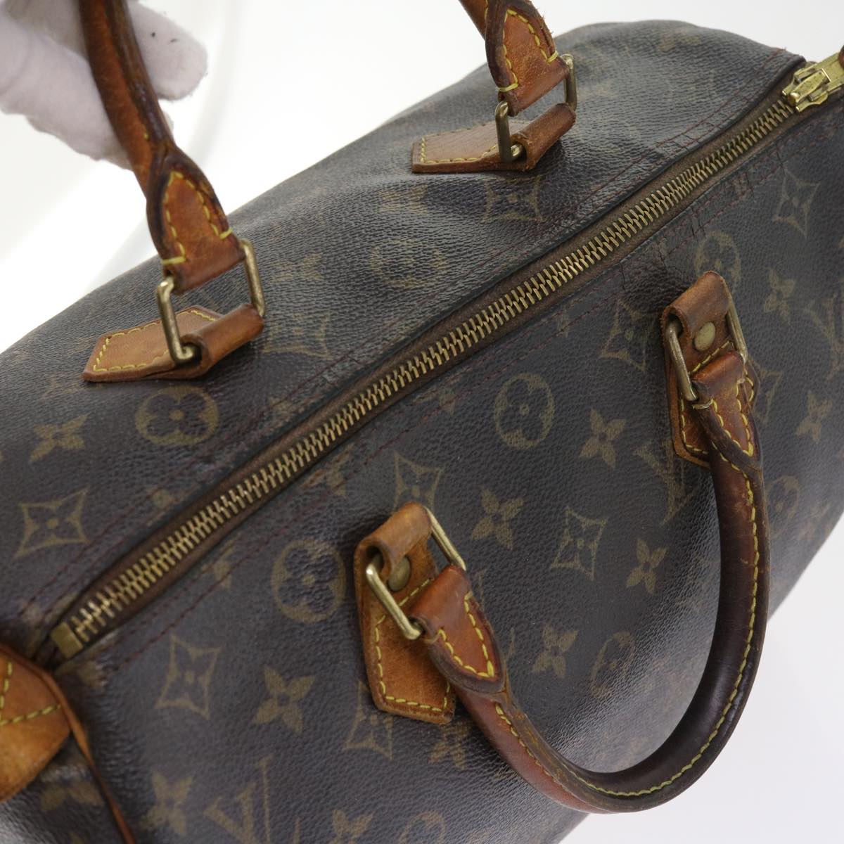 LOUIS VUITTON Monogram Speedy 30 Hand Bag M41526 LV Auth bs8459