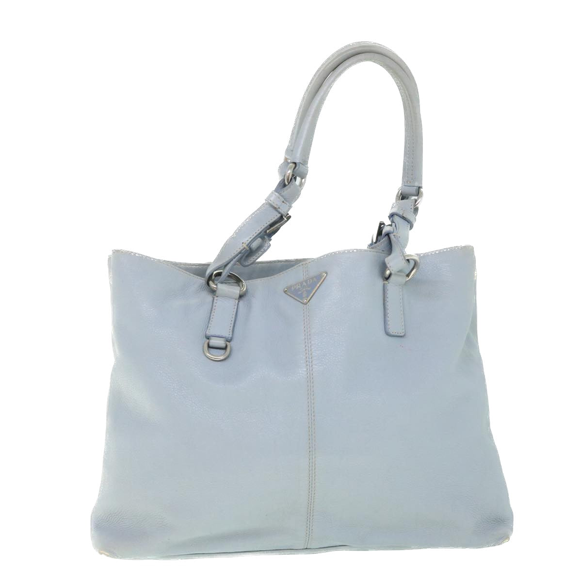 PRADA Shoulder Bag Leather Light Blue Auth bs8483