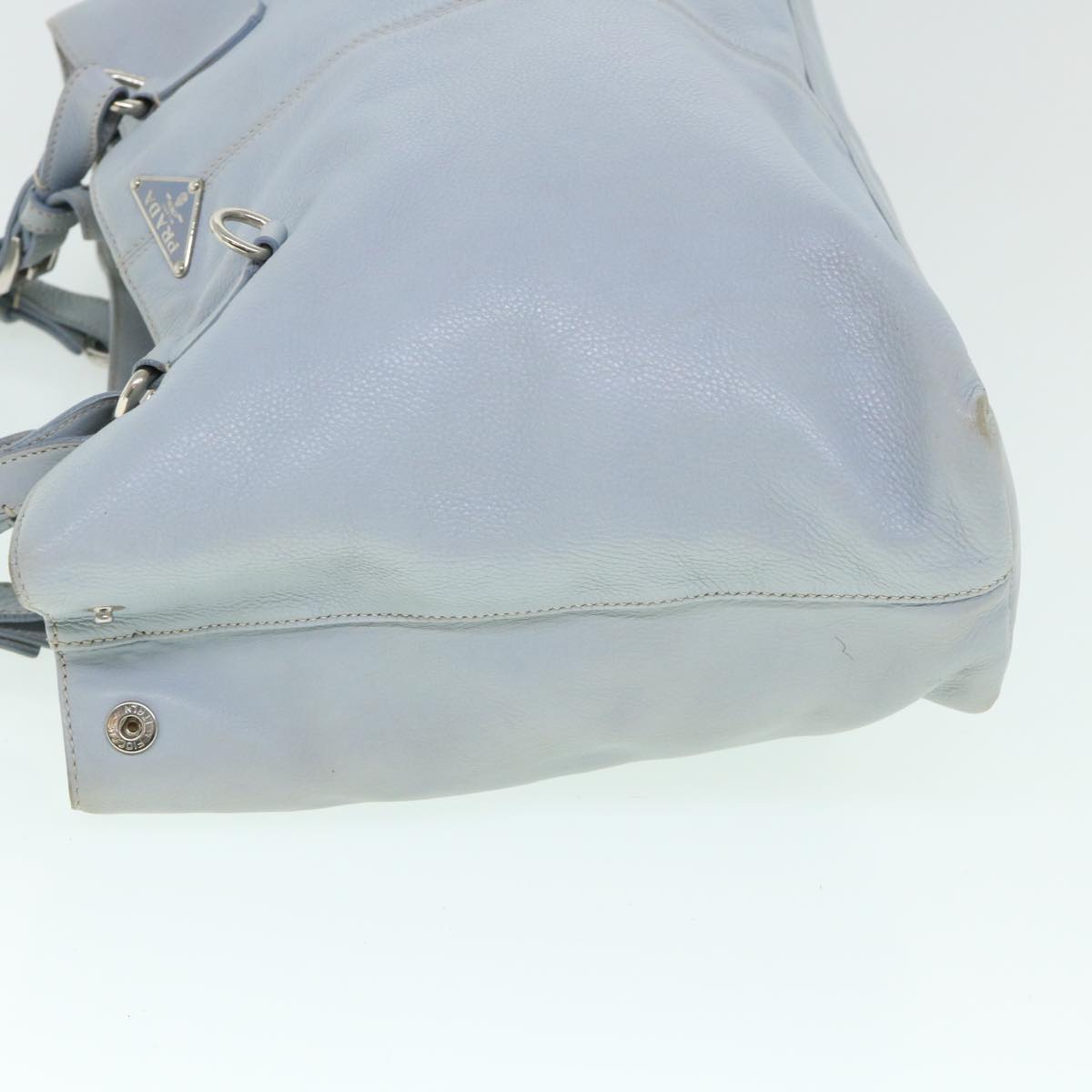 PRADA Shoulder Bag Leather Light Blue Auth bs8483