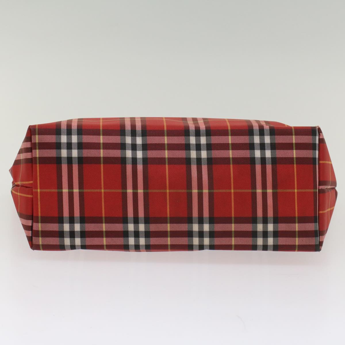 BURBERRY Nova Check Tote Bag Canvas Leather Red Black Auth bs8508