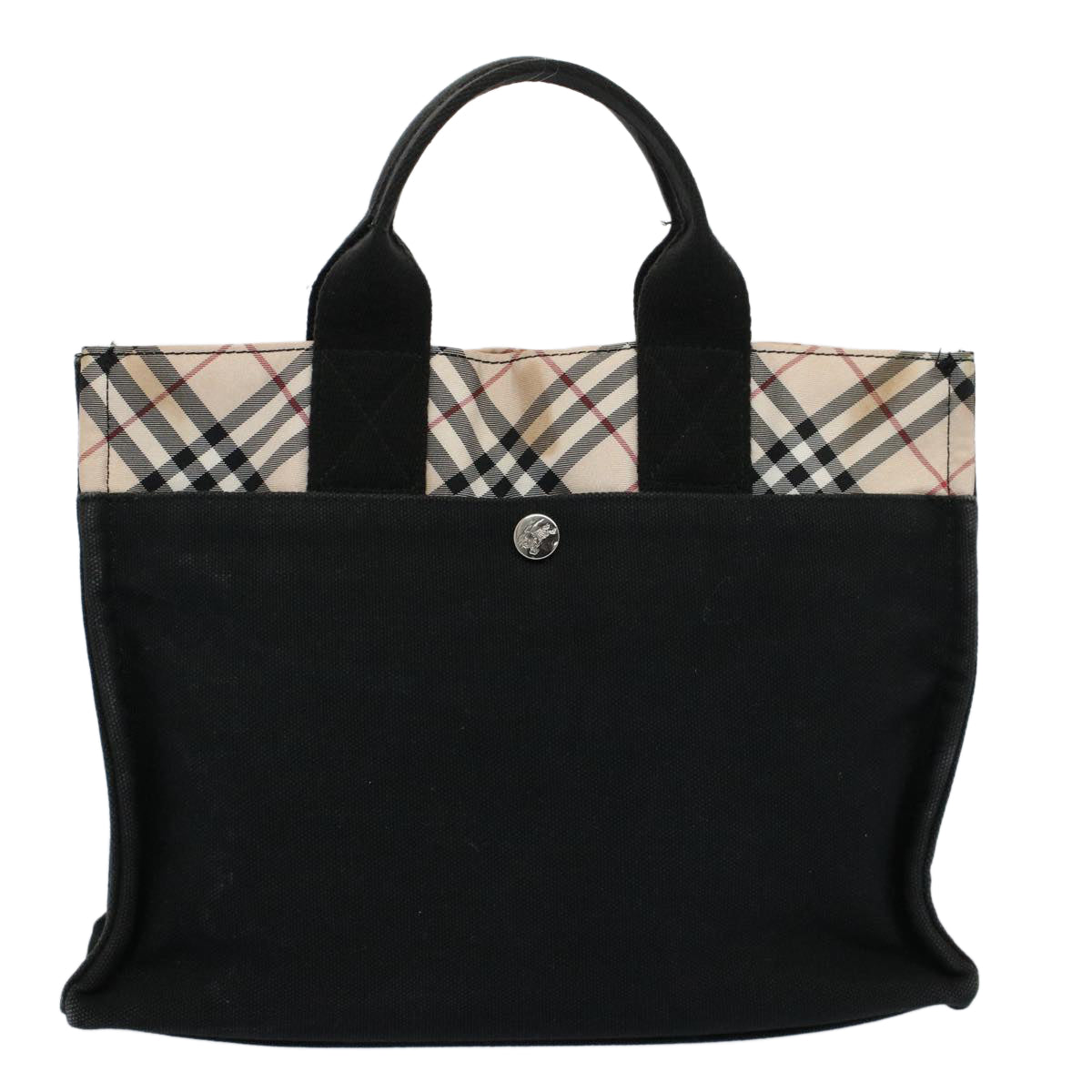 BURBERRY Blue Label Tote Bag Canvas Black Auth bs8542 - 0