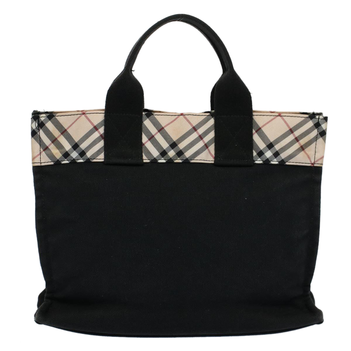 BURBERRY Blue Label Tote Bag Canvas Black Auth bs8542