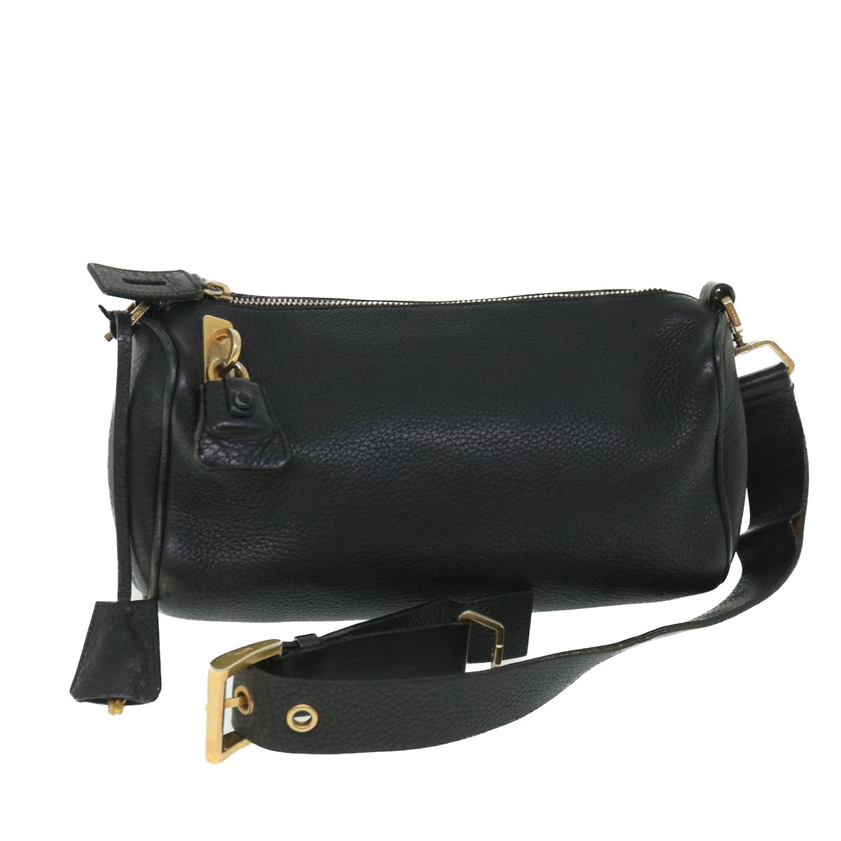 PRADA Shoulder Bag Leather Black Auth bs8544