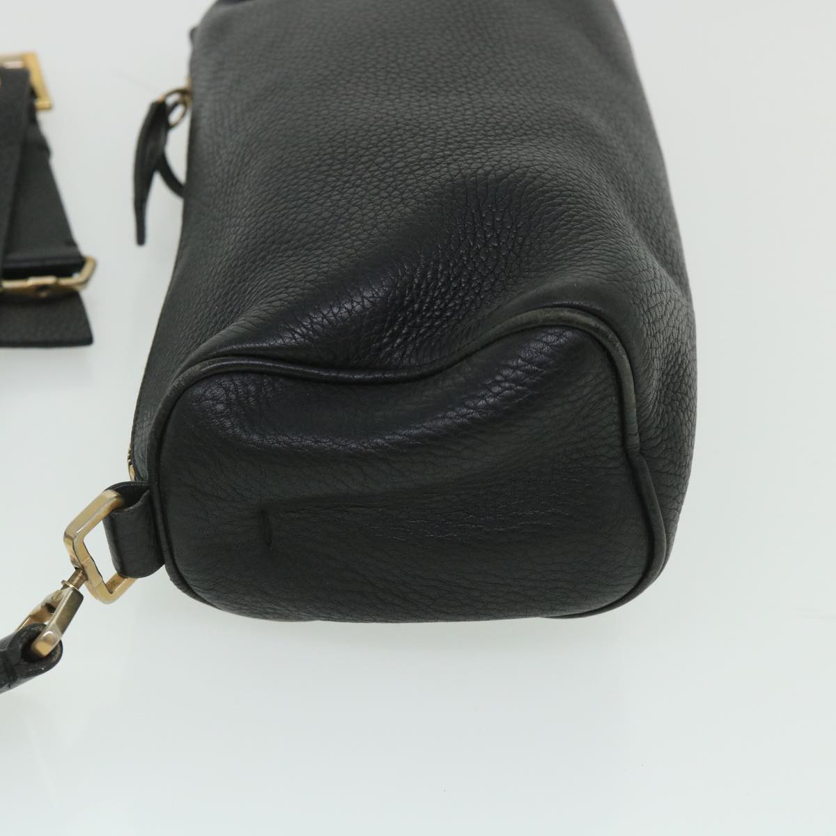 PRADA Shoulder Bag Leather Black Auth bs8544