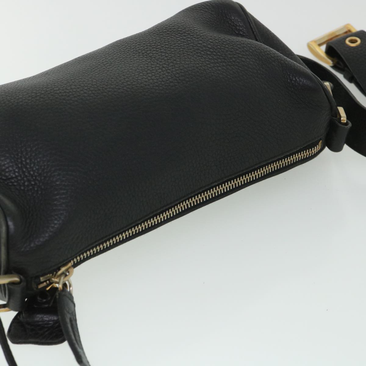 PRADA Shoulder Bag Leather Black Auth bs8544