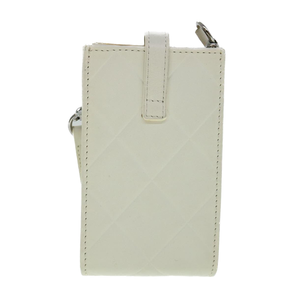 CHANEL Cigarette Case Leather White CC Auth bs8551 - 0