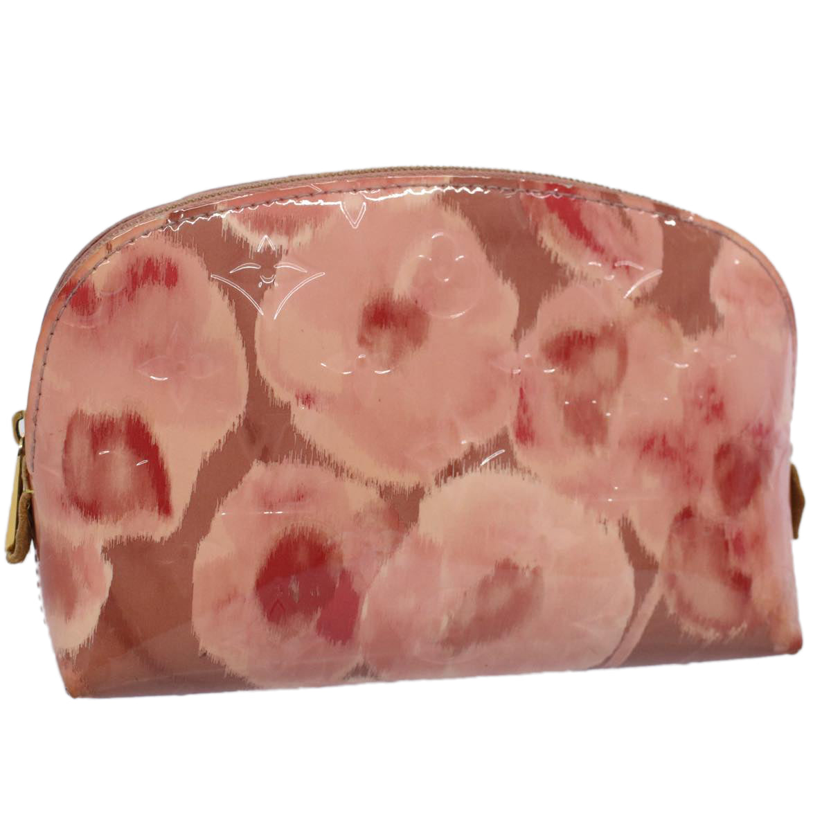 LOUIS VUITTON Vernis Ikat Flower Pochette Cosmetic Pouch Pink M90046 Auth bs8559