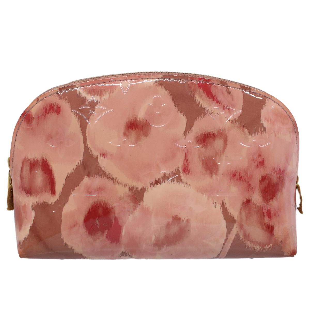 LOUIS VUITTON Vernis Ikat Flower Pochette Cosmetic Pouch Pink M90046 Auth bs8559 - 0