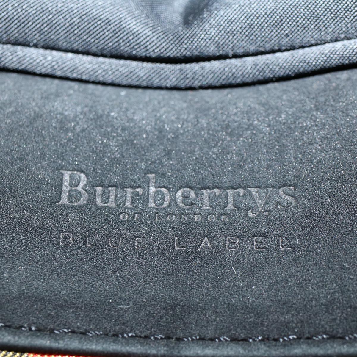 Burberrys Nova Check Blue Label Hand Bag Nylon Red Auth bs8574