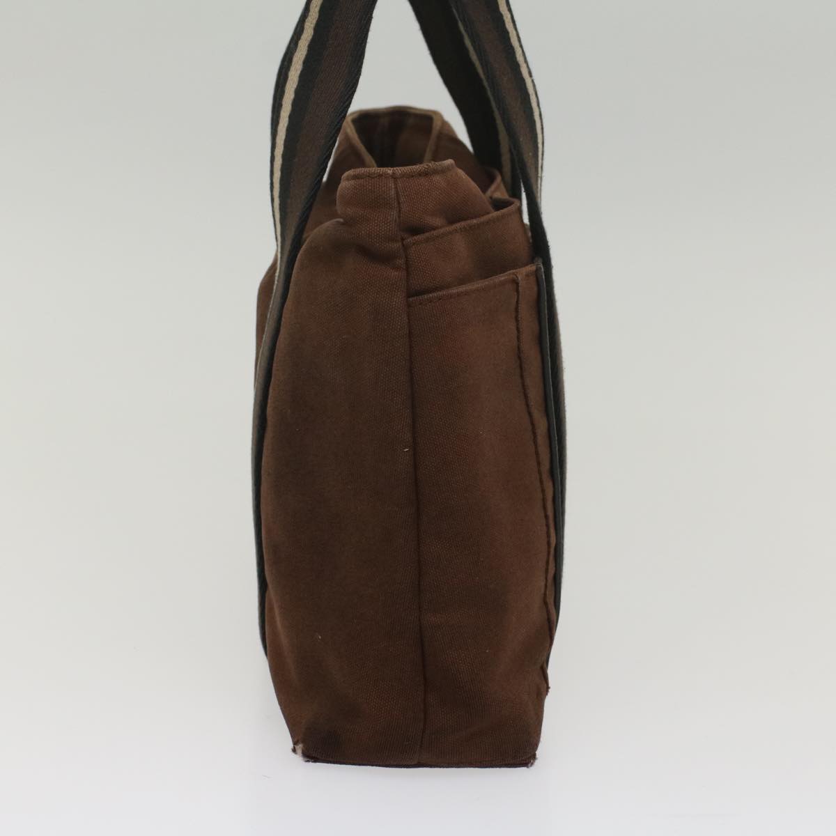 HERMES Trocha Horizontal Hand Bag Canvas Brown Auth bs8586