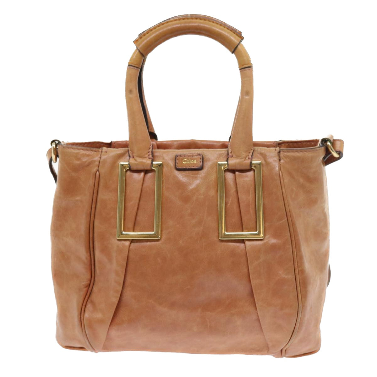 Chloe Etel Hand Bag Leather 2way Brown Auth bs8592 - 0