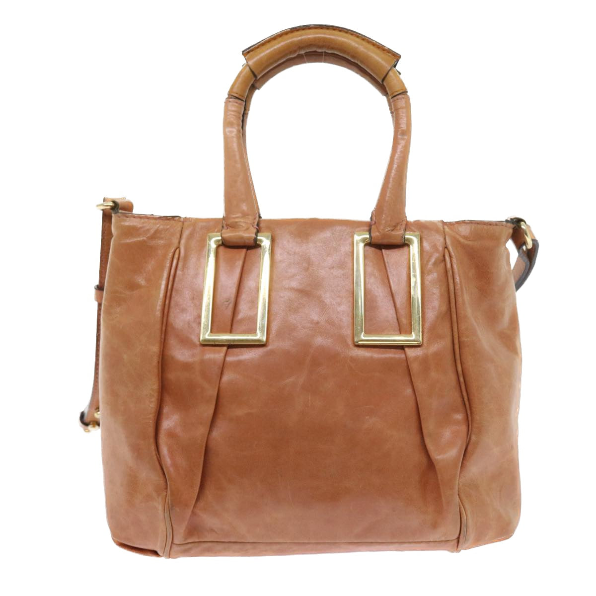 Chloe Etel Hand Bag Leather 2way Brown Auth bs8592