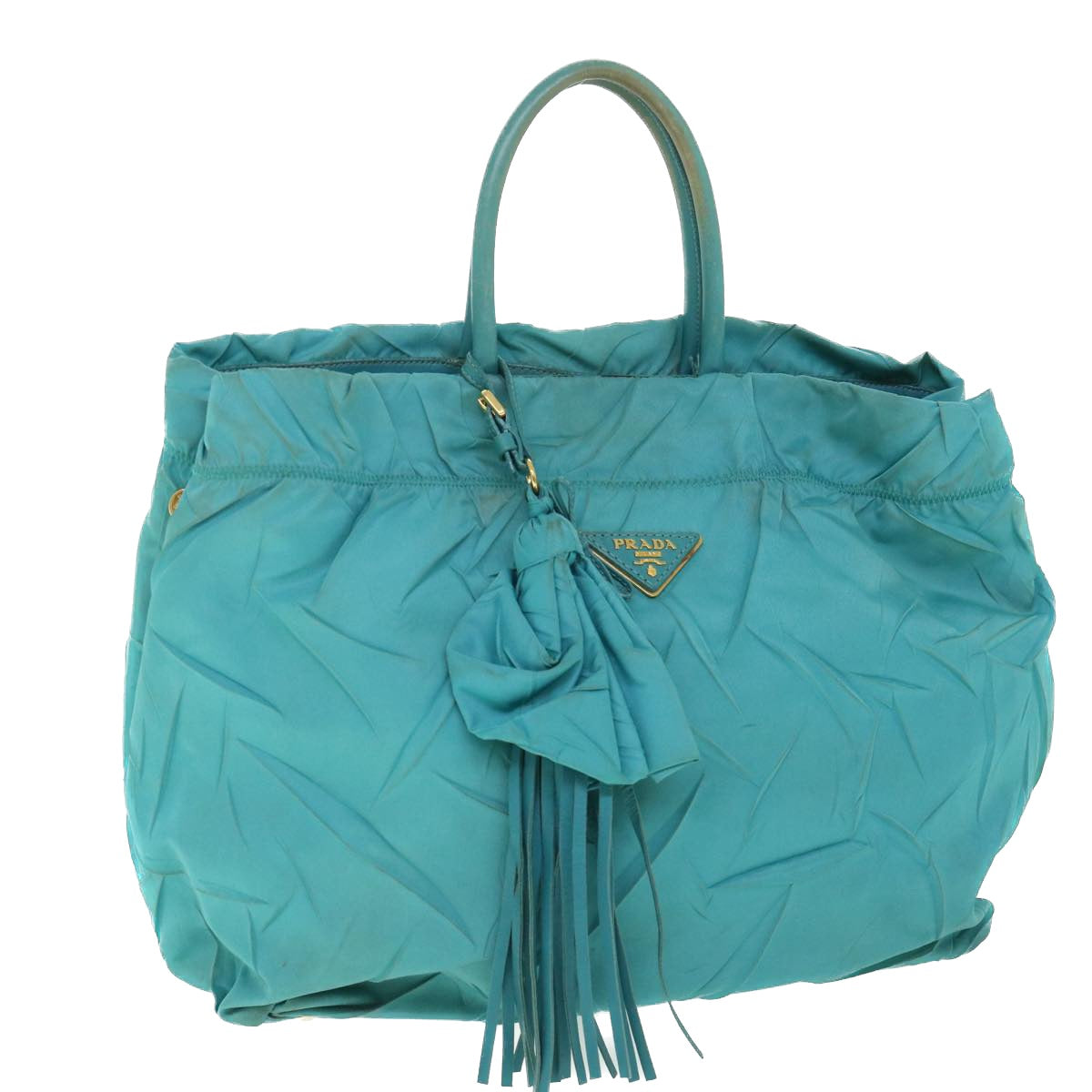 PRADA Hand Bag Nylon Light Blue Auth bs8597