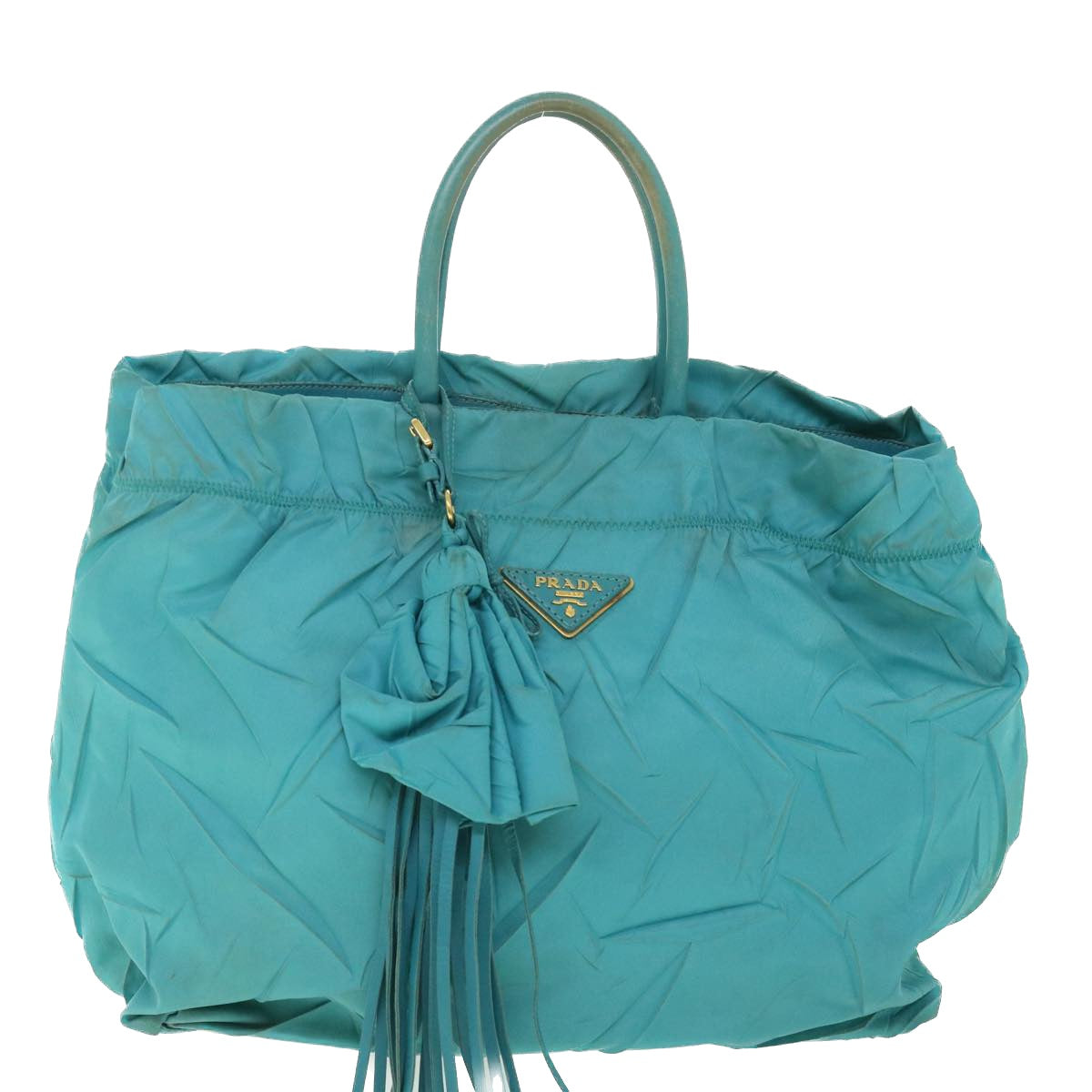 PRADA Hand Bag Nylon Light Blue Auth bs8597