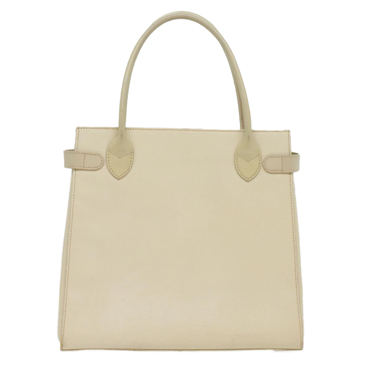 Burberrys Tote Bag Leather White Auth bs8607