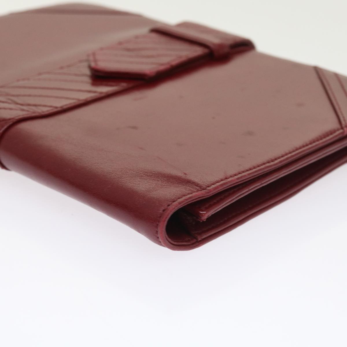 SAINT LAURENT Clutch Bag Leather Red Auth bs8608